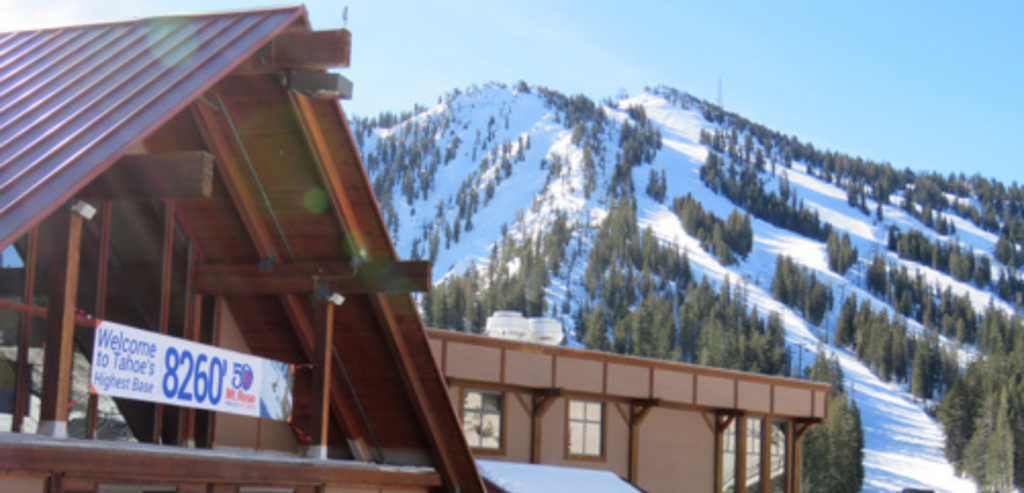 Metal roof at ski resort.